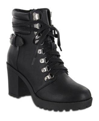 Women’s Annamaria Block Heel Lug Sole Biker Boots