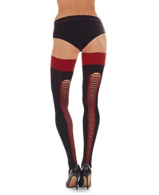 Women’s Corset Backseam Thigh High Stockings