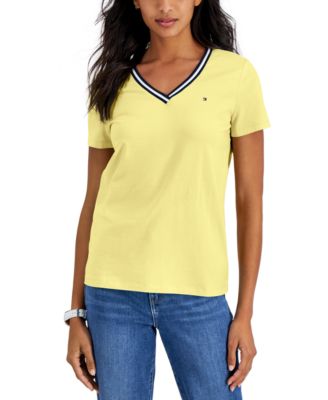 Women’s Striped V-Neck Short-Sleeve T-Shirt