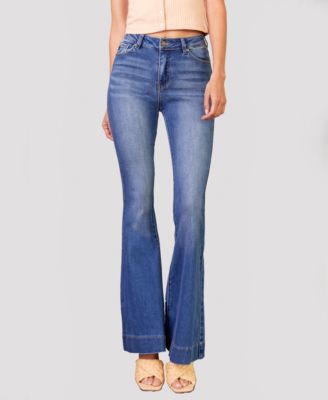 Women’s High Rise Faded Stretch Flare Jeans