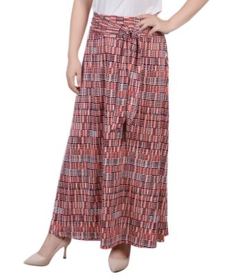 Petite Printed Maxi Skirt with Sash Waist Tie