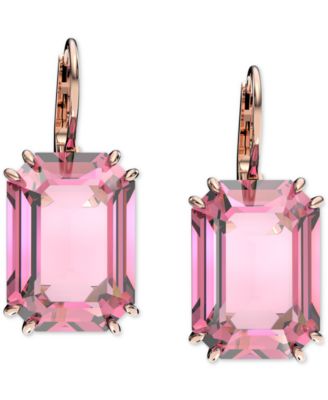 Octagon Crystal Drop Earrings