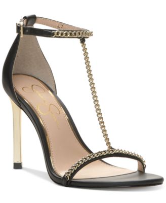 Women’s Qiven T-Strap Chain Heeled Dress Sandals