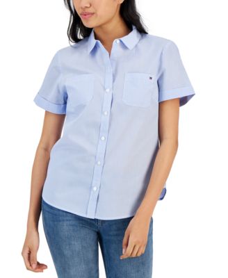 Women’s Striped Cotton Camp Shirt