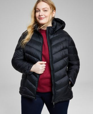 Plus Size Packable Hooded Puffer Coat, Created for Macy’s