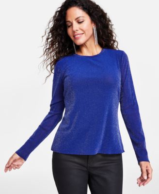 INC International Concepts Women’s Shimmering Mesh Top, Created for Macy’s