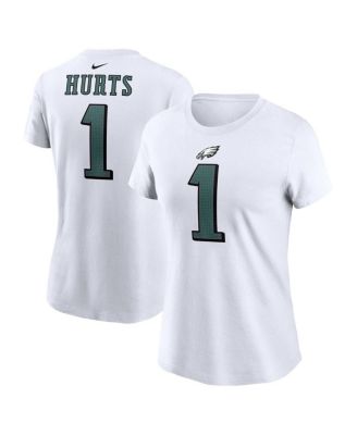 Women’s Jalen Hurts White Philadelphia Eagles Player Name and Number T-shirt