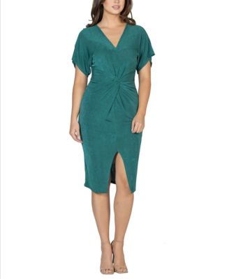 Women’s Short Sleeve V-neck Twist Front Dress