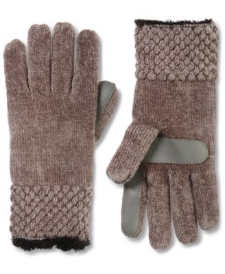 Women’s Chenille Knit Water Repellent Gloves with Popcorn Cuff