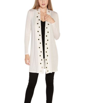 Women’s Long Sleeve Grommet-Trim Cardigan Top