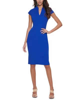 Women’s V-Neck Cap Sleeve Sheath Dress