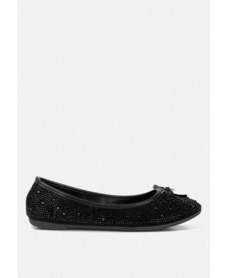 Women’s hosana rhinestones and stud embellished ballet flats