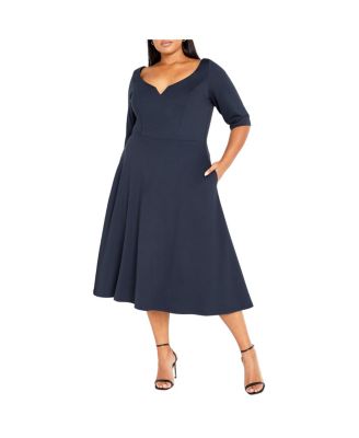 Plus Size Cute Girl Elbow Sleeve Dress