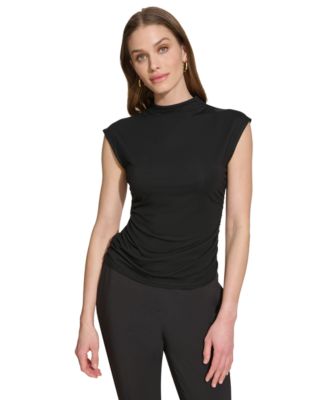 Women’s Mock-Neck Sleeveless Knit Top