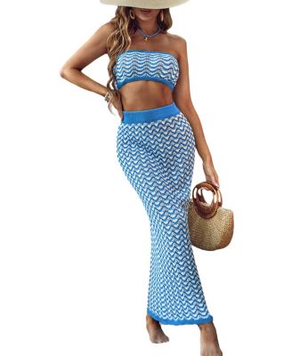 Women’s Crochet Tube Top & Maxi Skirt Cover-Up Set