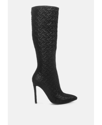 Tinkles Embossed High Heeled Calf Boots