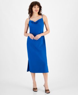 Women’s Cowl-Neck Spaghetti Strap Side-Slit Dress, Created for Macy’s