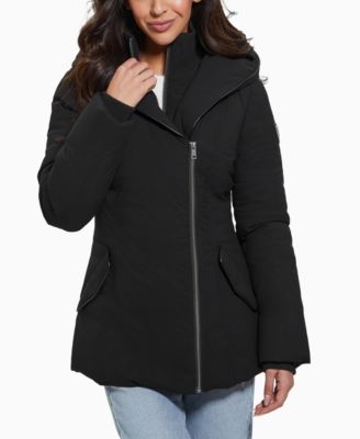 Women’s Bibbed Shawl-Collar Hooded Puffer Coat