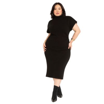 Plus Size Short Sleeve Sweater Dress