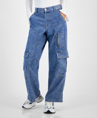 Juniors’ High-Rise Wide-Leg Cargo Pants