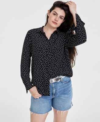 Women’s Printed Collared Shirt, Created for Macy’s