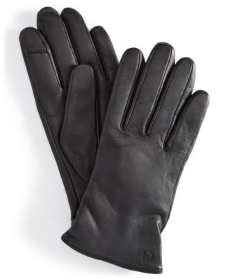 Leather Cashmere Blend Lined Basic Tech Tip Gloves