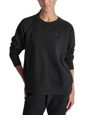 DKNY Women’s Embroidered Logo Crewneck Fleece Sweatshirt