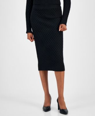 Women’s Diamond Knit Sweater Pencil Skirt