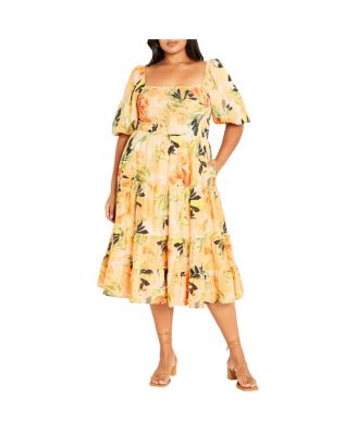 Women’s Ariella Puff Sleeves Tier Print Dress