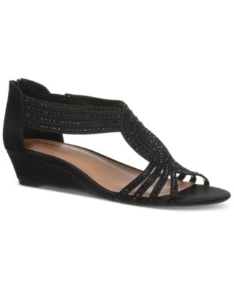 Women’s Ginifur Embellished Strappy Evening Wedge Sandals, Created for Macy’s