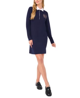 Women’s Embroidered-Logo Polo Long-Sleeve Dress