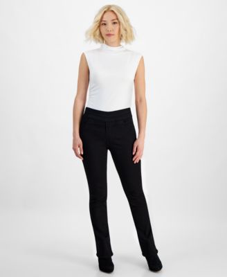 Petite “Ab”solution Pull-On High-Rise Itty Bitty Bootcut Jeans