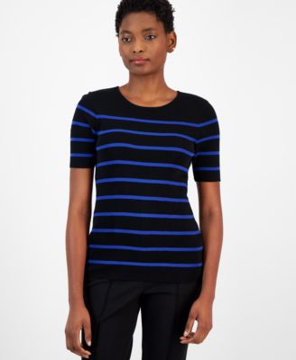 Women’s Striped Short-Sleeve Knit Top