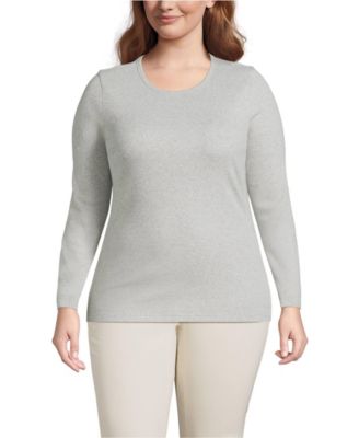 Women’s Plus Size Long Sleeve Micro Rib T-Shirt