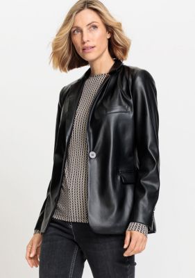 Women’s Faux Leather Blazer