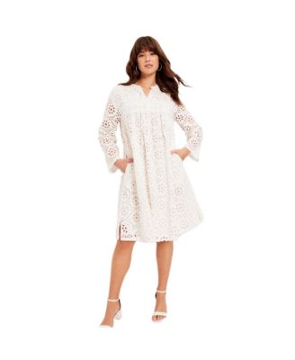 Plus Size June + Vie Eyelet Boardwalk Shirtdress