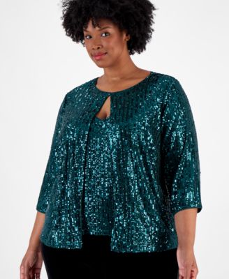 Plus Size 2-Pc. Sequin Twinset