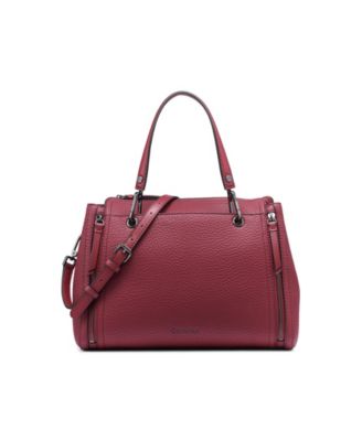 Garnet Triple Compartment Top Zipper Satchel