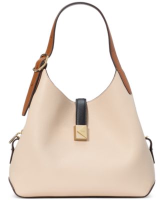 Deco Colorblocked Pebbled Leather Tote Bag