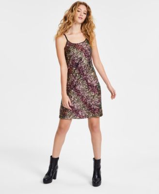 Women’s Sequin Scoop-Neck Mini Camisole Dress, Created for Macy’s