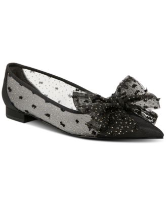 Darcey Mesh Pointed-Toe Bow Flats