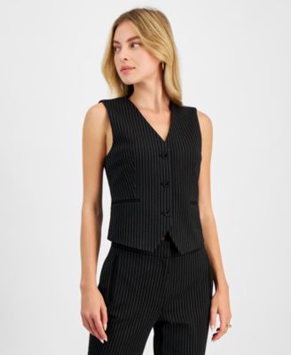 Women’s Pinstriped Vest, Exclusively at Macy’s