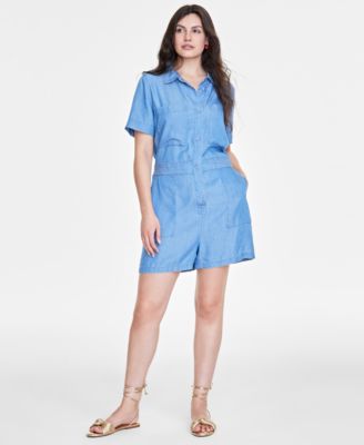 Women’s Chambray Utility Romper, Created for Macy’s