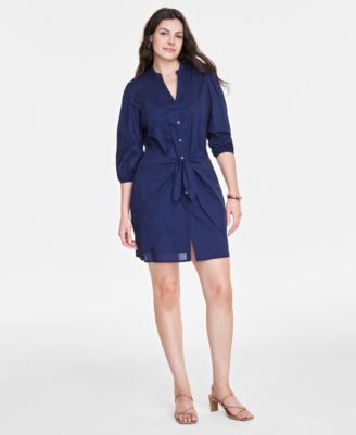 Women’s Cotton Tie-Front Shirtdress, Created for Macy’s