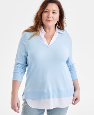 Plus Size Twofer Sweater, Created for Macy’s