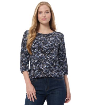 Women’s Printed Crepe 3/4-Sleeve Top