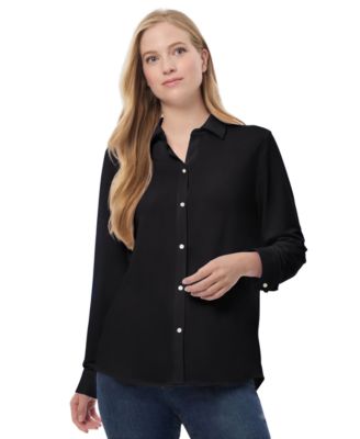 Women’s Solid-Color Button-Front Shirt