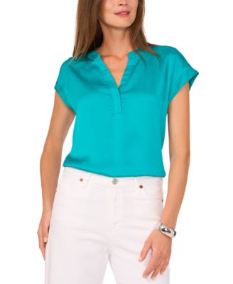 Women’s Satin Split-Neck Top