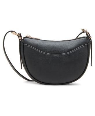 Sculpted Buckle Half Moon Crossbody Bag