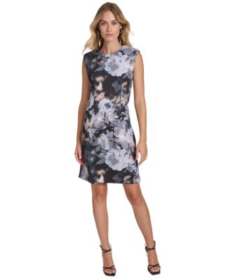 Petite Sleeveless Floral Sheath Dress